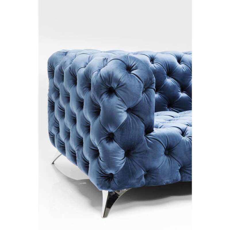 Sofa Look 180cm Velvet Blue